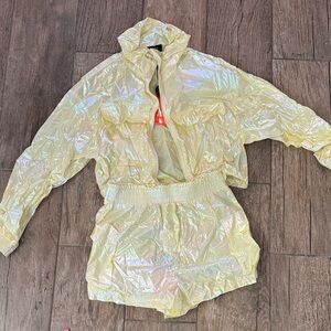 Iridescent Yellow Jacket and Shorts Set